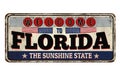 Welcome to Florida vintage rusty metal sign Royalty Free Stock Photo