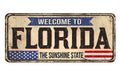 Welcome to Florida vintage rusty metal sign Royalty Free Stock Photo