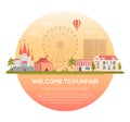 Welcome to funfair - modern vector illustration