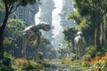 Robotic Eden: A Futuristic City Park with Synthetic Wildlife