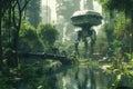 Robotic Eden: A Futuristic City Park with Synthetic Wildlife