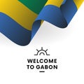 Welcome to Gabon. Gabon flag. Patriotic design. Vector.