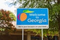 Welcome to Georgia road sign at the Georgia Visitor Center Royalty Free Stock Photo