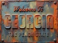 Welcome to Georgia Rusted Street Sign Royalty Free Stock Photo