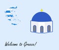 Welcome to greece vector card