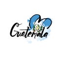 Welcome to guatemala guatemala city card and letter design in colorful rainbow color and typographic icon design