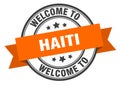 welcome to Haiti. Welcome to Haiti isolated stamp.