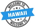 Welcome to Hawaii stamp. Hawaii round sign