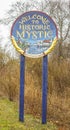 Welcome To Historic Mystic in Connecticut - MYSTIC - CONNECTICUT - APRIL 6,2017 Royalty Free Stock Photo