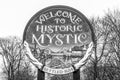 Welcome To Historic Mystic in Connecticut - MYSTIC - CONNECTICUT - APRIL 6,2017 Royalty Free Stock Photo