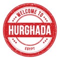 WELCOME TO HURGHADA - EGYPT, words written on red stamp