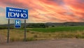 Welcome to Idaho sign near the road Royalty Free Stock Photo