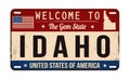 Welcome to Idaho vintage rusty license plate Royalty Free Stock Photo