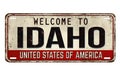Welcome to Idaho vintage rusty metal plate Royalty Free Stock Photo