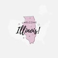 Welcome to Illinois state map Royalty Free Stock Photo