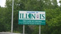 Welcome to Illinois traffic sign on freeway - CHICAGO, UNITED STATES - JUNE 20, 2019