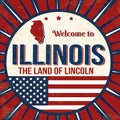 Welcome to Illinois vintage grunge poster Royalty Free Stock Photo