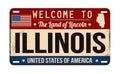 Welcome to Illinois vintage rusty license plate Royalty Free Stock Photo