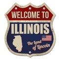 Welcome to Illinois vintage rusty metal sign Royalty Free Stock Photo