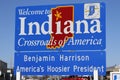 Union City - Circa April 2018: Welcome to Indiana, Crossroads of America sign I