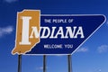 Welcome to Indiana road sign