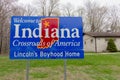 Welcome To Indiana Sign The Crossroads Of America
