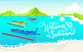 Welcome to Indonesia flat poster vector template