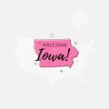 Welcome to Iowa pink sign Royalty Free Stock Photo