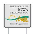 Welcome to Iowa road sign Royalty Free Stock Photo