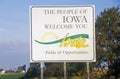 Welcome to Iowa Sign Royalty Free Stock Photo