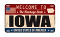 Welcome to Iowa vintage rusty license plate