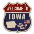 Welcome to Iowa vintage rusty metal sign Royalty Free Stock Photo