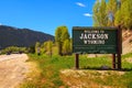 Welcome to Jackson Wyoming road sign Royalty Free Stock Photo