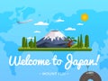 Welcome to Japan poster with famous attraction Royalty Free Stock Photo
