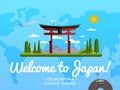 Welcome to Japan poster with famous attraction