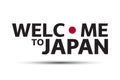 Welcome to Japan symbol. Simple Japanese icon with Japanese flag isolated on white background Royalty Free Stock Photo