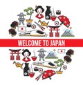 Welcome to Japan traveling Japanese symbols tourism oriental culture