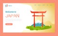 Welcome to Japan, Torii Gate Destination Website Royalty Free Stock Photo