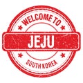 WELCOME TO JEJU - SOUTH KOREA, words written on red stamp