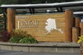 Welcome to Juneau Sign at the Wharf Royalty Free Stock Photo