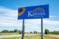 Welcome to Kansas highway sign Royalty Free Stock Photo