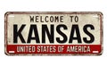 Welcome to Kansas vintage rusty metal plate Royalty Free Stock Photo