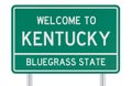 Welcome to Kentucky road sign. 3D rendering Royalty Free Stock Photo