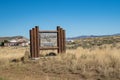 Welcome to Kirby, Wyoming sign, a small rural town located in Hot Springs County Royalty Free Stock Photo