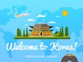 Welcome to Korea poster with famous attraction