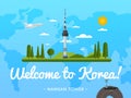 Welcome to Korea poster with famous attraction