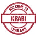 WELCOME TO KRABI - THAILAND, words written on red stamp