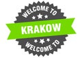 welcome to Krakow. Welcome to Krakow isolated sticker.