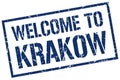 welcome to Krakow stamp