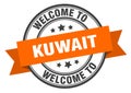 welcome to Kuwait. Welcome to Kuwait isolated stamp.